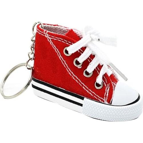 Motorcycle And Bicycle Foot Support Mini Shoes Small Sneaker Cute Shoe Keychains Simulation Mini Canvas Pendant