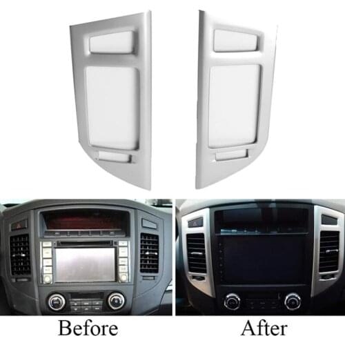 Car Dashboard AC Frame Cover Trim Air Condition Vent Cover for Mitsubishi Pajero IV V80 Montero 2008-2020 Chrome
