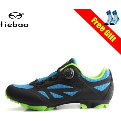 Tiebao Men Cycling Shoes Sapatilha Ciclismo Mtb Mesh Mountain Bike Single Spiral Button Control Self-locking Bicycle Sneakers