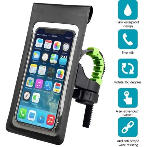 Waterproof Bicycle Motorbike Phone Holder Bag Universal Phone Mount Bike Handlebar Phone Bag for Smartphones up to 6.5''(16.5CM)