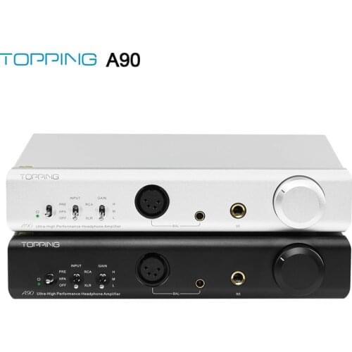 TOPPING A90 Ultra-High Performance Full Balanced Headphone Amplifier Pre-Amplifier 4-Pin-XLR+4.4 Balanced+6.35mm output