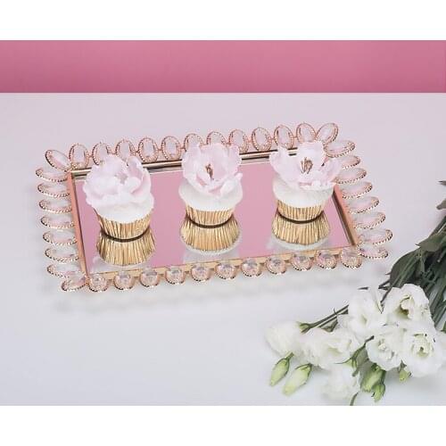 Gold & silver cake tray mirror surface cake stand