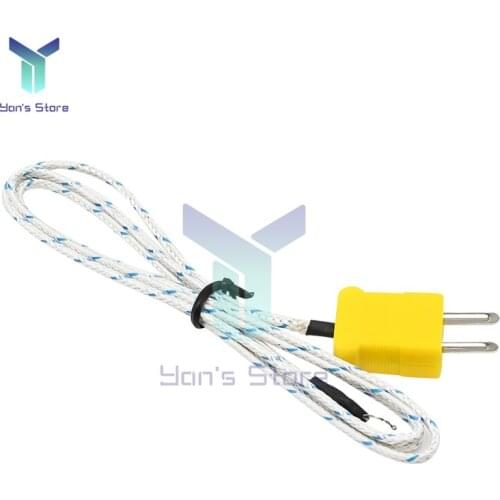 1M 100CM K Type Thermocouple Temperature Measuring Probe Sensor Cable Wire For Thermometer Sensor Module Fiberglass High Quality