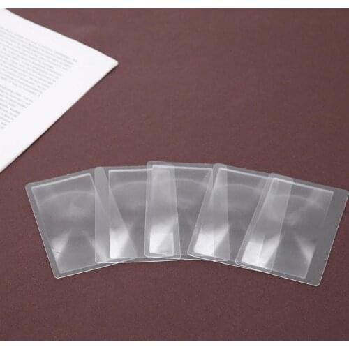 10/5pcs 3X Transparent Magnifier Credit Card Shape Magnifiers Plastic Magnifying Fresnel Lens for Reading Newspaper Book