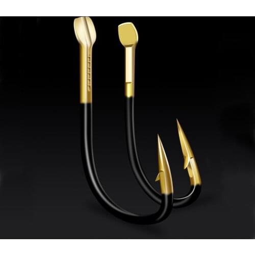 10pcs/lot size 9-12# Titanium alloyFishing Hook Barbed Colored Tungsten Alloy Bulk Fishing Hook Fishing Supplies Carp Fish Pesca