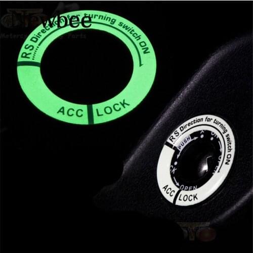 Newbee 3D Car Styling Glow Key Ring Hole Sticker Lumunous Ignition Switch Cover Motorcycle Decal Circle Light Decoration