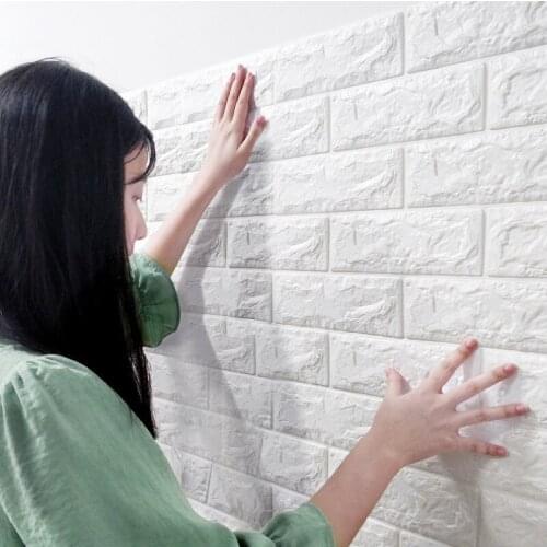 3D Brick Wall Stickers 3D Wallpaper Panels Room Decal Stone Decoration Embossed collision foam soft childrens room TV backgroun