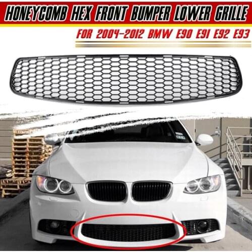 Car Front Bumper Lower Grille Grill Cover Honeycomb Mesh Racing Grills Trim for-BMW E90 E91 E92 E93 2004-2012 M3 Style