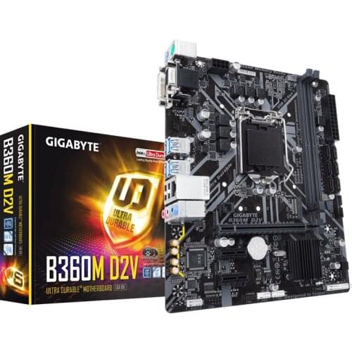 For Gigabyte GA-B360M D2V NEW original Desktop B360 Motherboard B360M D2V Socket LGA1151 DDR4 USB3.0 SATA3