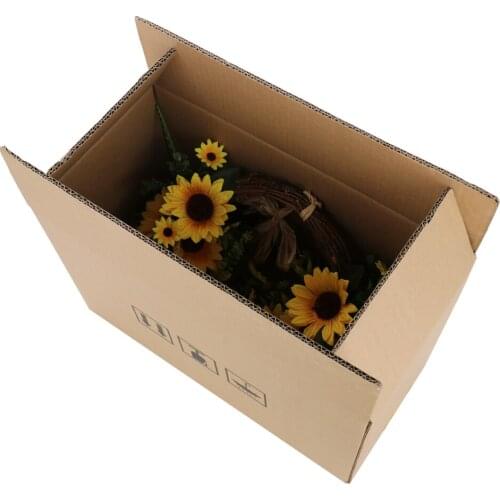 Door Wall Ornament Fake Flower Leaves Garland Hanging Adornment 40cm 16in Festival Supplies Semicircular Sunflower Wreath