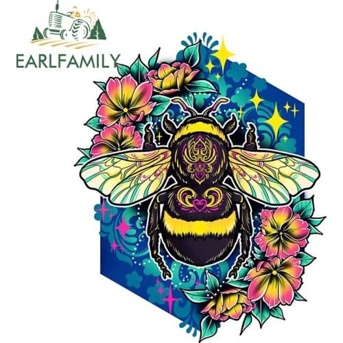 EARLFAMILY 13cm x 10.5cm For Bumblebee Funny Car Stickers Trunk Decal Anime Waterproof Car Accessories Windows Decoration