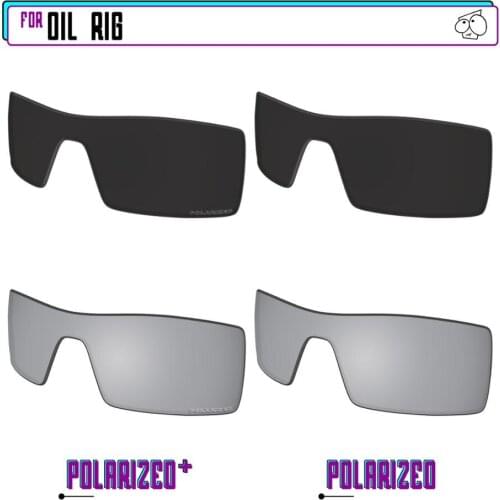 EZReplace Polarized Replacement Lenses for - Oakley Oil Rig Sunglasses - BkSrP Plus-BkSrP