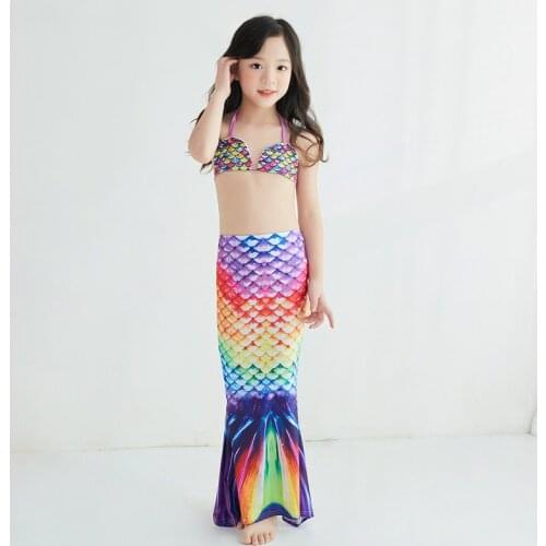 Fantasy Children Tails Swimming Party Cosplay Costumes Halloween Little Girls Swimsuit Bikini Set Bathing Suit Lovely Swimwear
