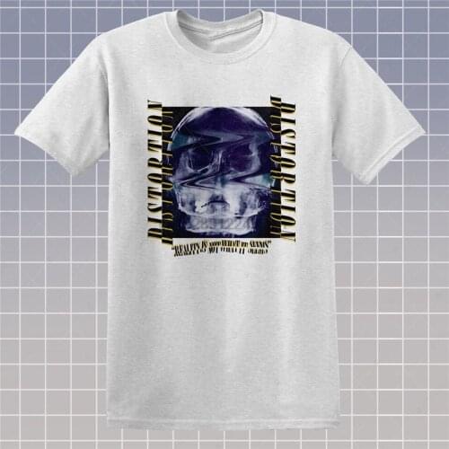Distortion T-Shirt X-Ray Skull Hipster Tee Reality Broken Tumblr Gosha Style Top Short-Sleeved Tee Shirt