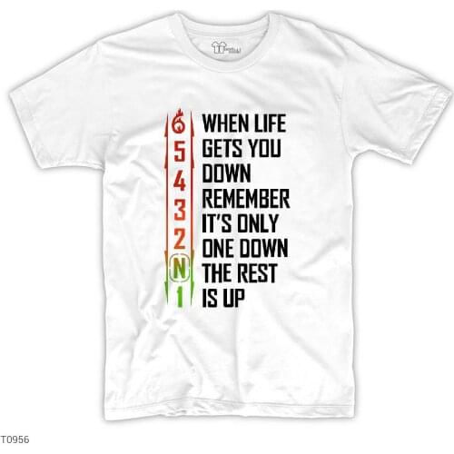 Motocycle Gears Flow Printed White Men Women Unisex Tshirt High Quality Famous Turkish Fabric Textile Production