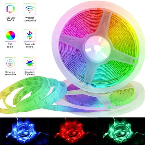 Bluetooth LED Strips Lights RGB SMD 2835 Flexible Tape Diode Waterproof DC12V 5M 10M 15M Suitable for Room Decoration Luces Led