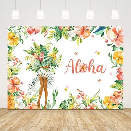 Hawail luau Aloha flower birthday party decoration supplies backdrop for photography newborn baby shower photo background studio