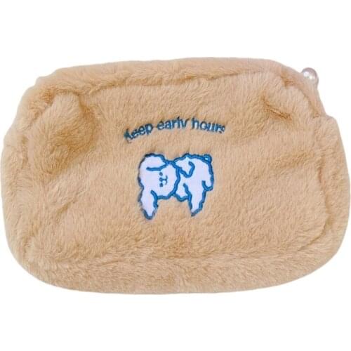 Kawaii Dog Plush Pencil Case Pen Bag Pouch Cute Girls Student Stationary School