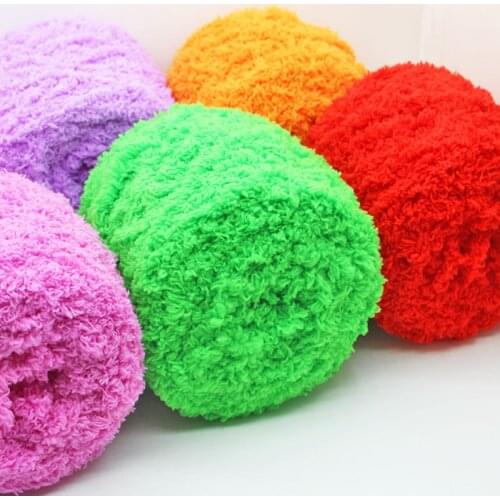 Coral wool cashmere wool infant baby line three-strand hand woven thick scarf towel line 100g cotton yarn for knitting bulky