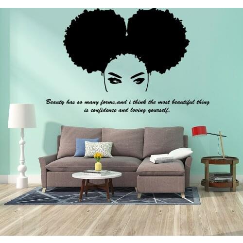 Hot Beautiful Beauty Salon Africa Girl Tribal African Woman Decal Quote Home Decor Bedroom Living Room Stickers