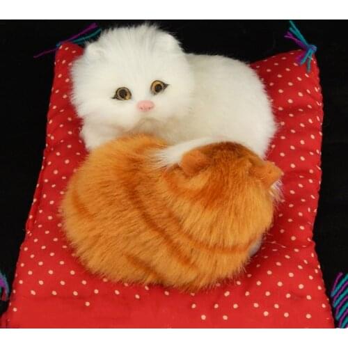 Real Hair Electronic Pets Cats Dolls Simulation Animal Cat Toy Meowth Childrens Cute Pet Plush Toys Model Ornaments Xtmas Gift