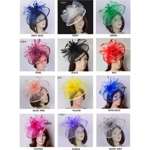 2019 New Ladies Big Sinamay Crin Fascinator w/feather flowers for Melbourne cup,Wedding,Races,Kentucky Derby,party,church