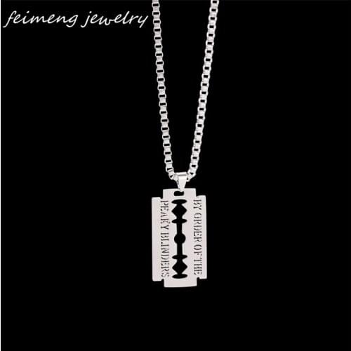 Adrien Brody Peaky Blinders Stainless Steel Necklace Razor Pendant Jewelry Necklaces Lettered BY ORDER OF THE PEAKY BLINDERS