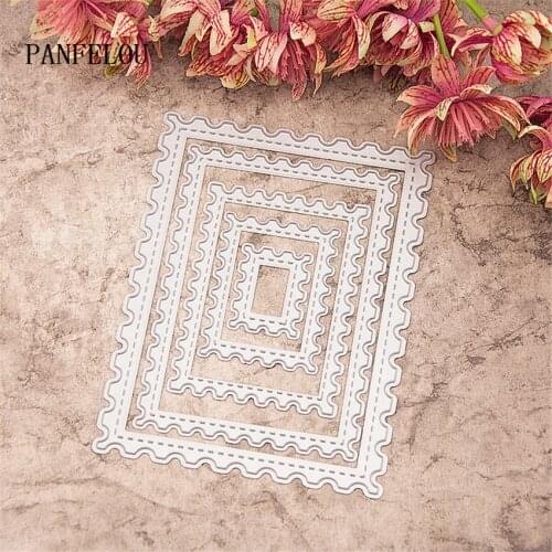 PANFELOU 1lot=5pcs rectangle sawtooth metal craft Carbon Steel Cutter paper die cutting dies Scrapbooking/DIY Embossing cards