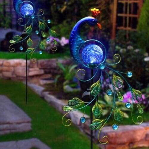 Peacock Solar Light LED Lantern Waterproof Garden Light Garland Outdoor Solar Powered Garland Garden Lawn Lamp Decoration