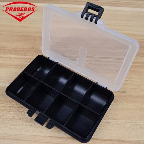 PROBEROS 8 Compartment Plastic Fishing Tackle Box For Fishing Lures 10.5X7.8X2.5cm Fishing Accessaries Hook Spoon Transparent