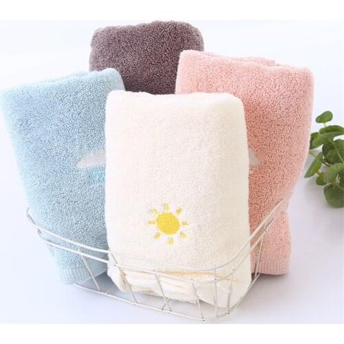 Solid color face Towels embroidered pink vs blue bathroom 35*75cm Luxury Solid Towels for Adults for SPA Men Women Towel