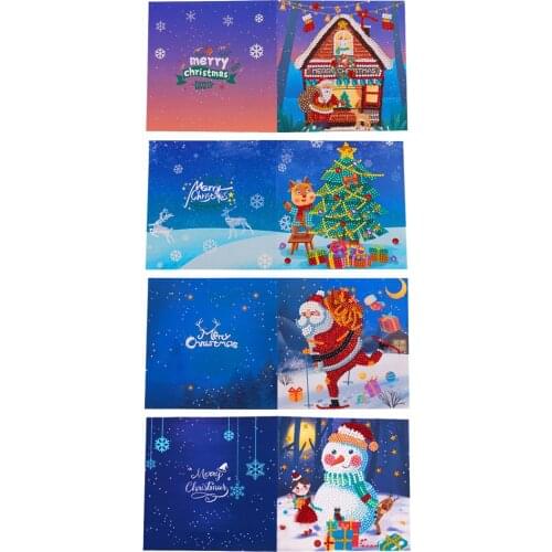 Bless Christmas Card Special Shape Glitter Diamond Resin Painting DIY 5D Mosaic Rhinestone Drawing Greeting Cards Drill Kit Gift