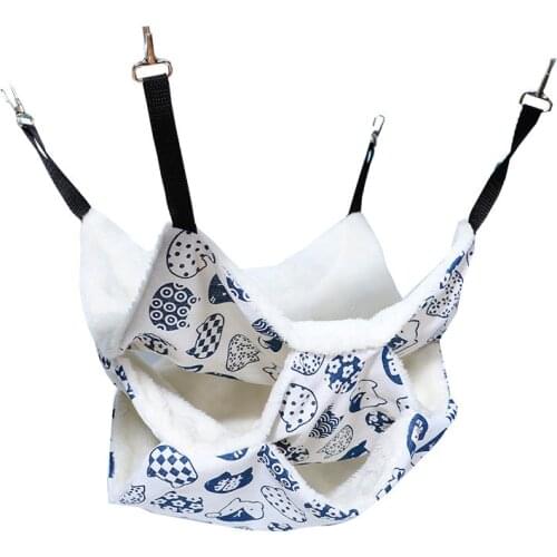 Cute Three-layer Warm Hamster Hammock Hanging Bed Guinea Pig Cage Small Animal Accessories Cotton Nest Ferret Pet Supplies