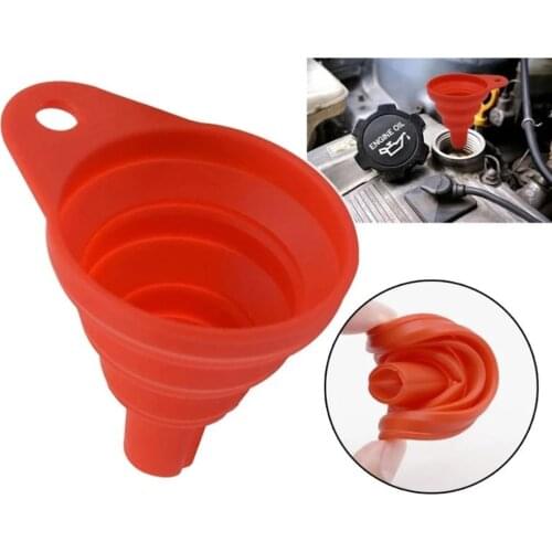 Foldable Auto Engine Oil Petrol Engine Oil Funnel Silicone Collapsible Random Liquid Transfer Fuel Fill Funnel
