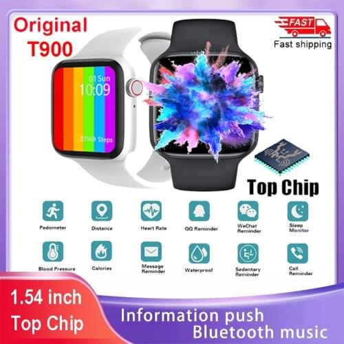 2021 New Original T900 Bluetooth Call Smart Watch Full Touch Heart Rate Exercise Fitness Tracker Women Mens Clock