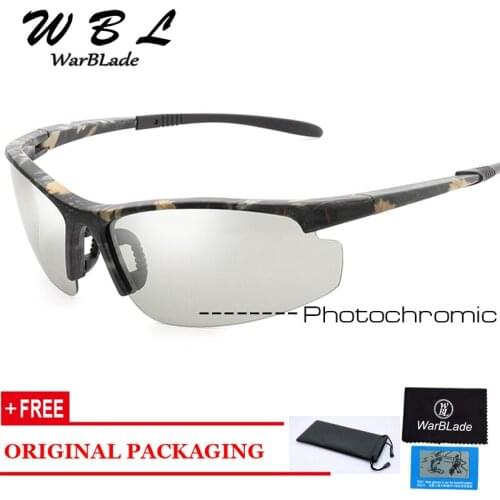 WarBLade 2019 Men New Photochromic Sunglasses Polarized Sunglasses Women UV400 Rimless Anti-glare Sun Glasses 1041