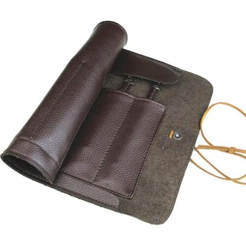 Tools Knives Roll Up Bag Carving Pocket Knives Leather Bag Storage Organizer Leather Seal Engraving Roll-Up Knife Cover