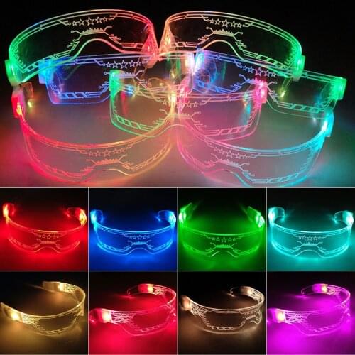 LED Luminous Glasses Colorful Glowing Glasses EL Wire Neon Luminous Glasses Light Up Eyeglasses For For Bar KTV New Year Party