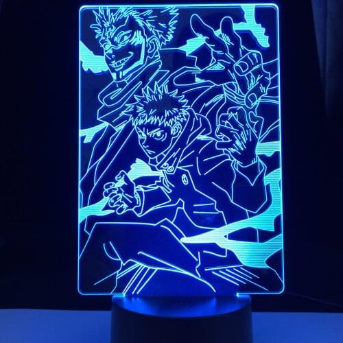 Anime Jujutsu Kaisen Ryomen Sukuna Led Night Light Lamp for Bedroom Decor Birthday Gift Yuji Itadori Light Jujutsu Kaisen Gadget