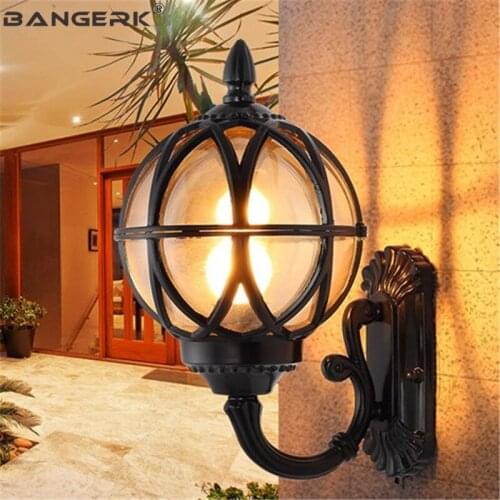 Retro Outdoor Wall Lamp E27 LED Porch Lights Waterproof Wall Sconce Lamps Garden Balcony Aisle Aluminum Home Decor Lighting