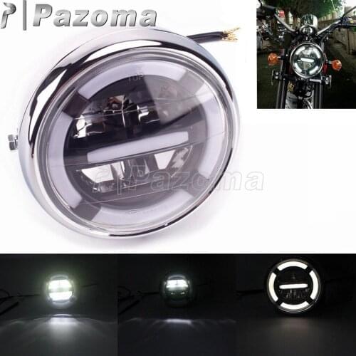 Universal LED Motorcycle Vintage Headlamp For Harley Suzuki BMW Victory Scrambler Custom Cafer Racer Chopper Running Headlight