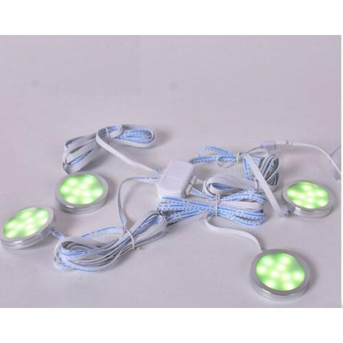 Pack of 4 units) RGB Color Changing,LED Closet Lights ,LED Puck Lights,Under Cabinet Lighting with RF Remote Control