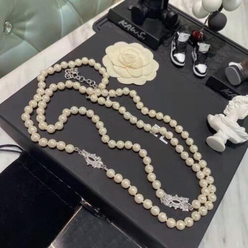 Top Quality Fashion Party Jewelry Pearls Necklace Luxcy Party Long Necklace Vintage Beads Chain Jewelry Neckalce