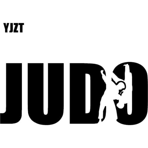 YJZT 18.8CM*8CM Judo Sports Wrestling Fighter Fashion Vinyl Stickers Decals Car-Styling Black/Silver C31-0222