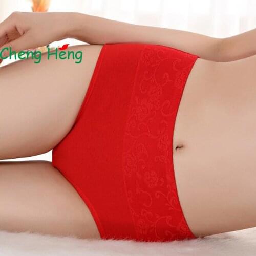 CHENG HENG Cotton Jacquard Cotton Mid-Waist Womens Underwear Women Multi-Code Multi-Color Womens Briefs