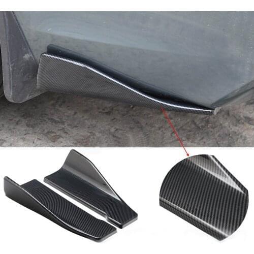 1 Pair Universal Carbon Fiber Car Bumper Spoiler Rear Lip Angle Splitter Diffuser Winglet Wings Anti-crash Side Skirt Car Supply