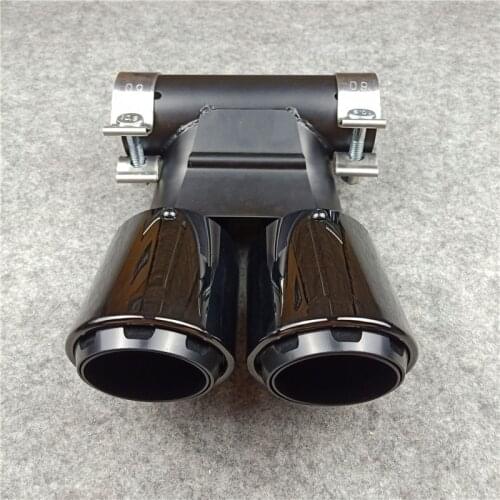 1 Piece Glossy Black Stainless Steel Muffler Tip For Porsche 718 Car Accessories Silver Tailpipe Exhaust pipe