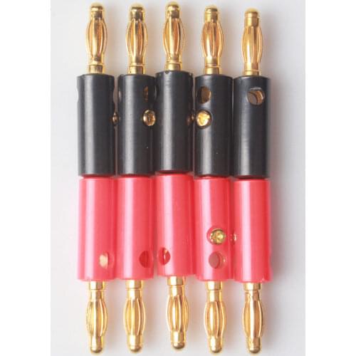10pcs/lot Banana Plug 4mm Gold Plated Audio Speaker Wire Cable Screw Banana Plug Connector Gold Plating Low Frequency Terminal