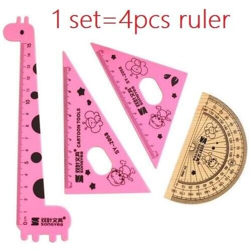 12packs/lot Kawaii Cartoon Giraffe design Plastic Rulers Gift for Kids School Supplies Stationery Students' DIY Tools Stationery