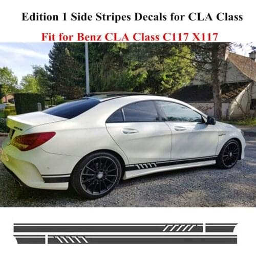 2pcs Stylish Car Side Stripe Stickers for Mercedes Benz W117 C117 X117 CLA AMG